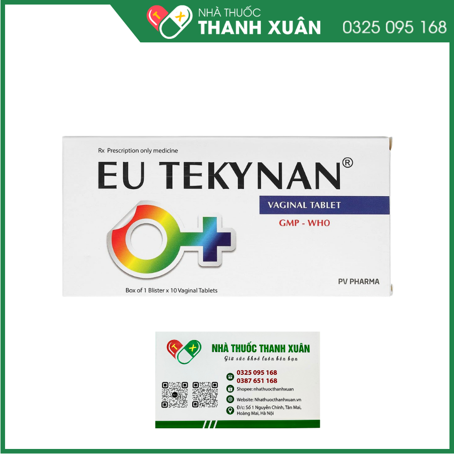 Viên đặt âm đạo Eu Tekynan điều trị viêm âm đạo